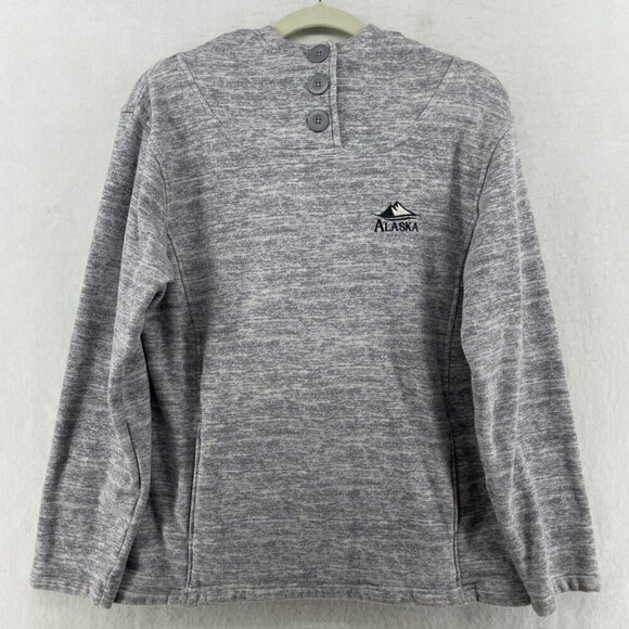 Renegade Club Other - Renegade Club Sweatshirt Mens M Gray Heather Logo Button Front Pullover Hoodie